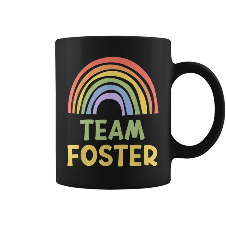 Happy Colorful Team Foster Rainbow Pride Green Yellow  Coffee Mug