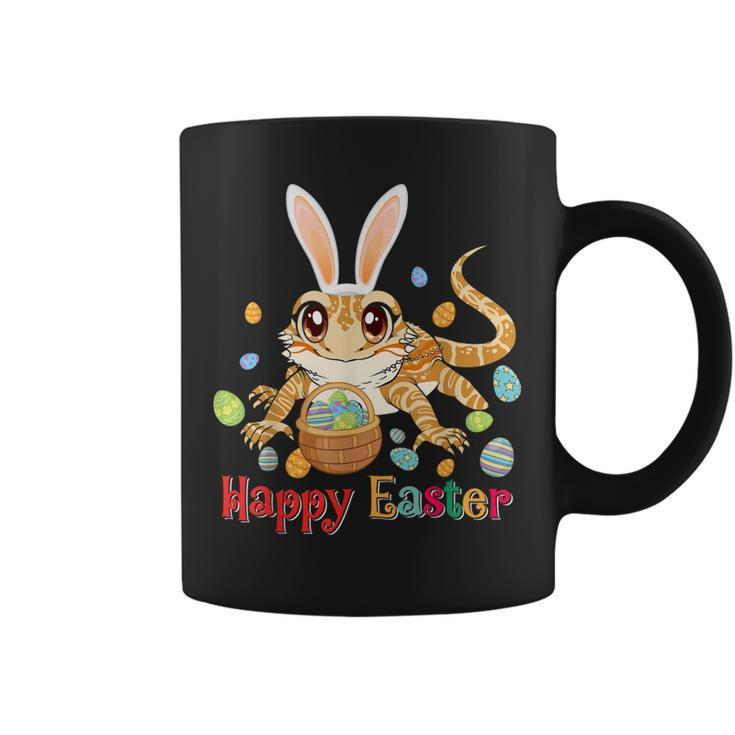 Happy Easter Cute Bunny Bearded Dragon Easter Eggs Basket  Coffee Mug