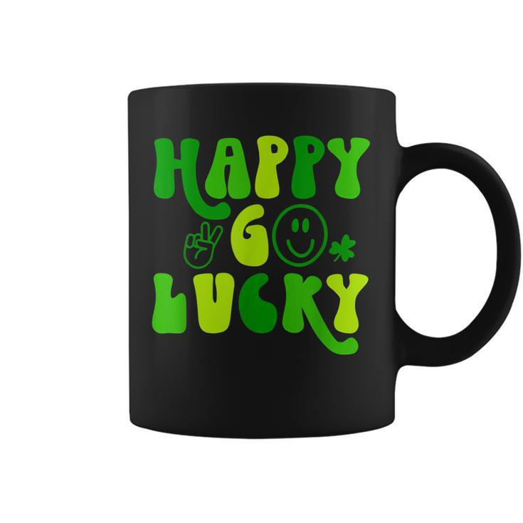 Happy Go Lucky Heart St Patricks Day Lucky Clover Shamrock  Coffee Mug