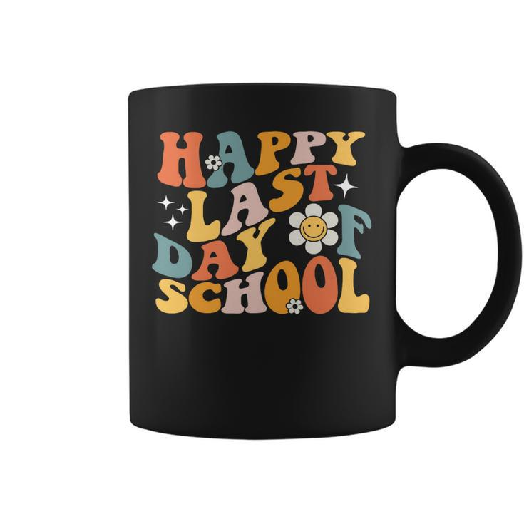 Happy Last Day Of School Groovy Teacher Student Kids Gifts   Coffee Mug