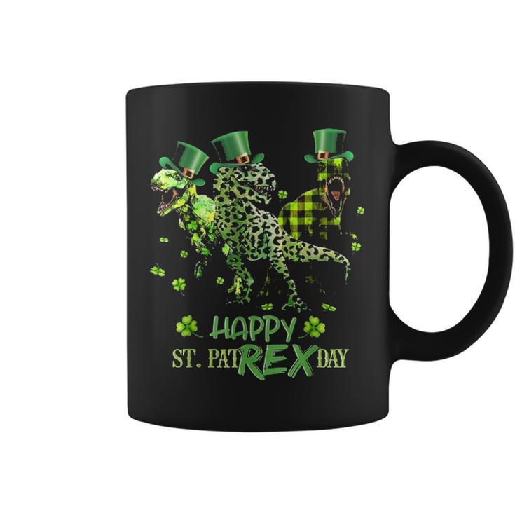 Happy St Pat RexRex Leopard Dinosaur Irish Patricks Day Coffee Mug