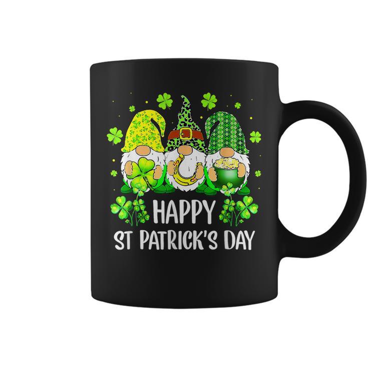 Happy St Patricks Day Three Gnome Irish Shamrock Leprechaun Coffee Mug