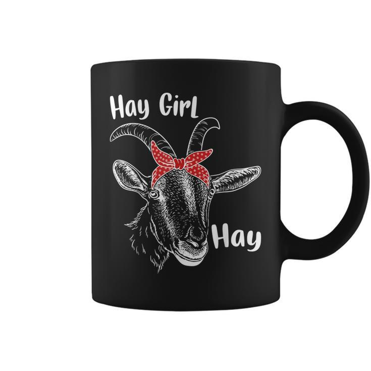 Hay Girl Hay Cute Farm Animal Funny Goat Farm Lovers Pun  Coffee Mug