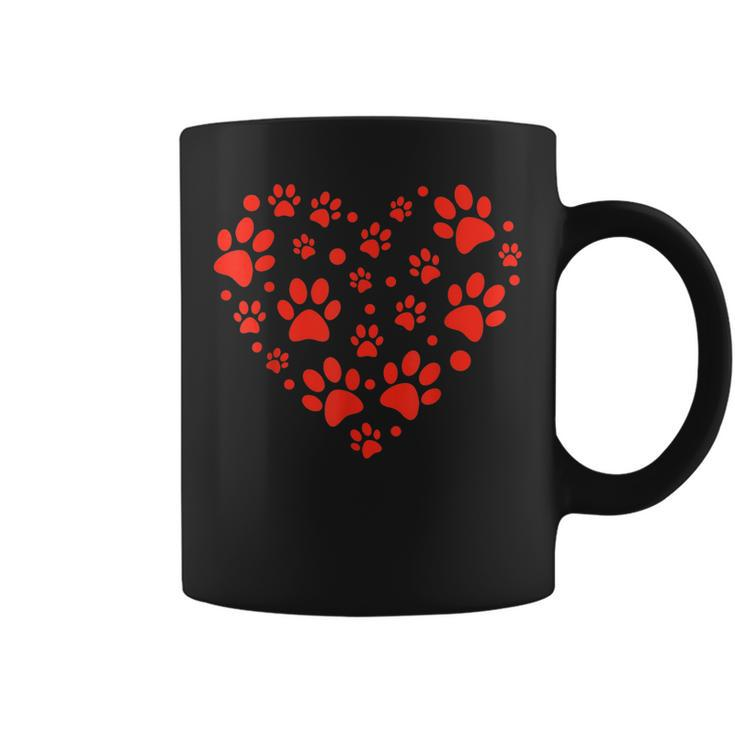 Heart Paw Print Valentines Cute Dog Love Doggie Puppy Lover  Coffee Mug