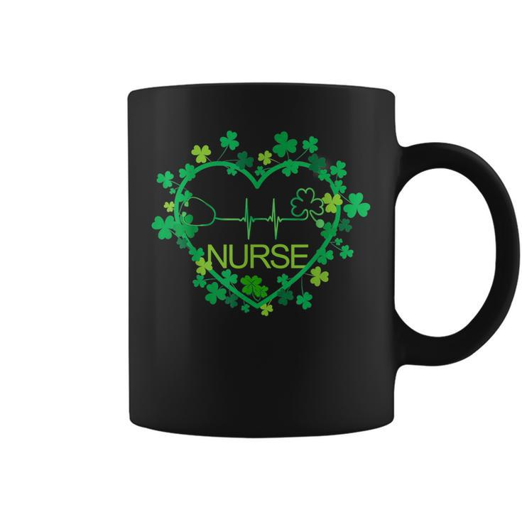 Heart Shamrock Nurse - Nurse St Patricks Day Nursing  Coffee Mug