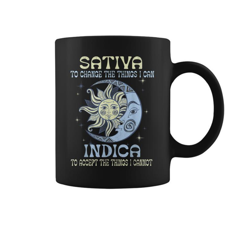 Hippie Cannabis 420Sativa To Change The Things I Can Indica Coffee Mug