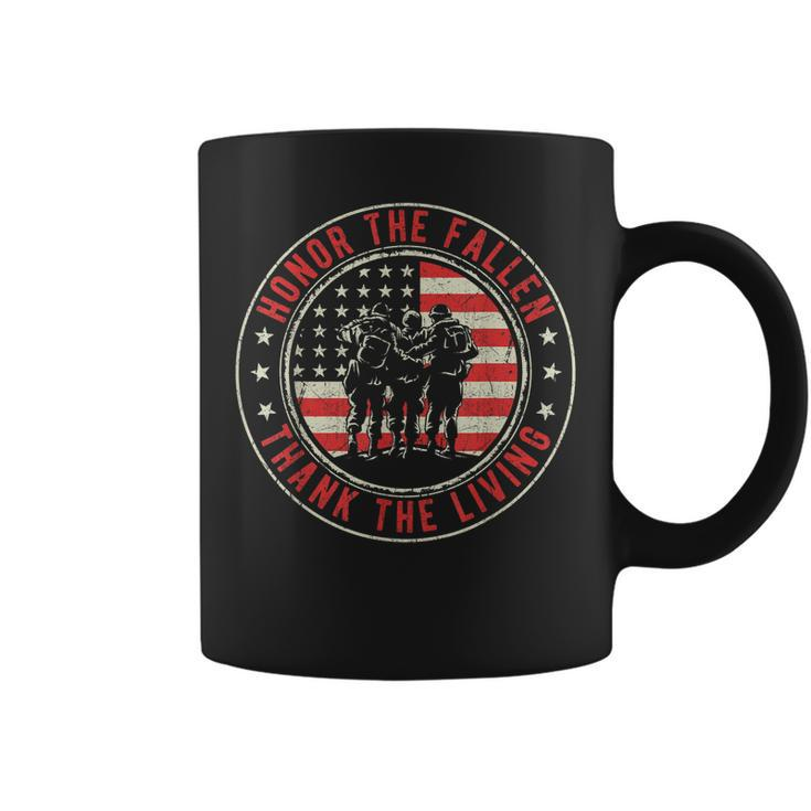 Honor The Fallen Thank The Living Us Flag Military Patriotic Coffee Mug