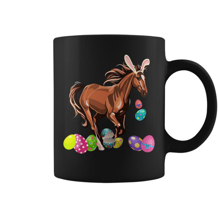 Horse And Bunny Rabbit Hat Easter Eggs Happy Day T Shirt Coffee Mug