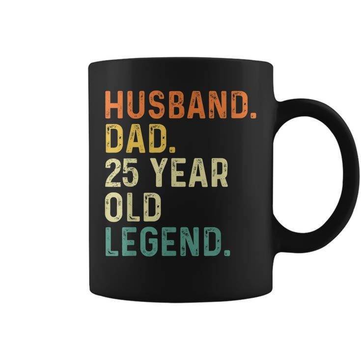 Husband Dad 25 Year Old Legend 25Th Birthday Retro Vintage  Coffee Mug