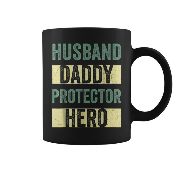 Husband Daddy Protector Hero Fathers Day  For Dad Wife Coffee Mug