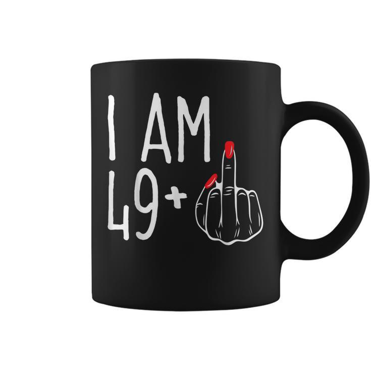 I Am 49 Plus 1 Middle Finger Funny 50Th Womens Birthday   Coffee Mug