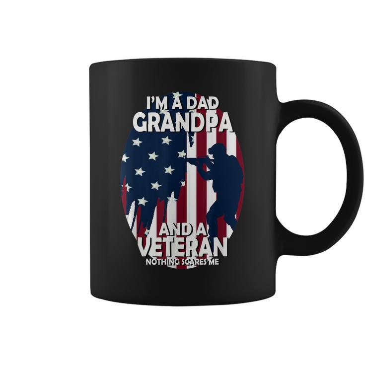 I Am A Dad Grandpa And A Veteran Nothing Scares Me Usa  V2 Coffee Mug