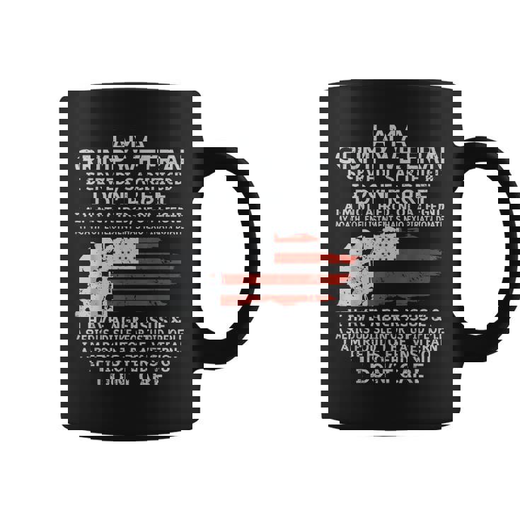I Am A Grumpy Veteran I Dont Care Veteran Grumpy Old Man Coffee Mug