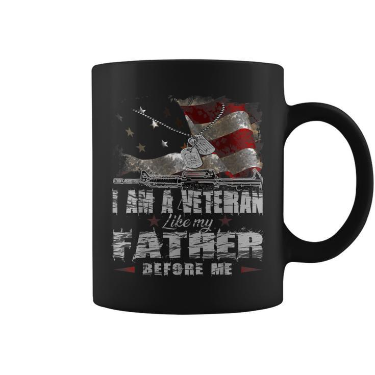 I Am A Veteran Like My Father Before Me Flag Usa Coffee Mug