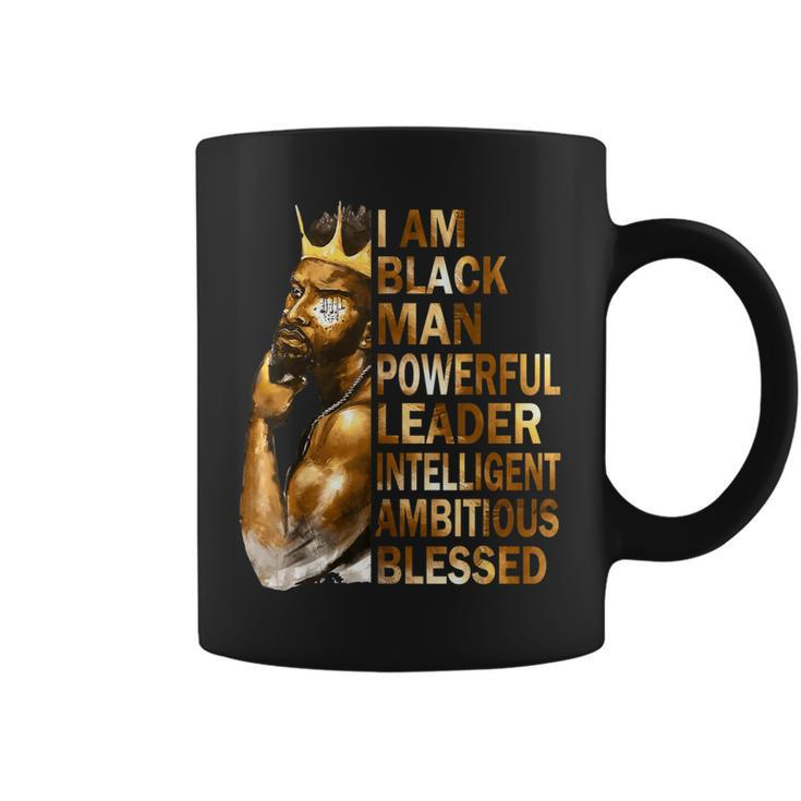 I Am Black Man King Powerful Funny Fathers Day For Mens Dad Coffee Mug