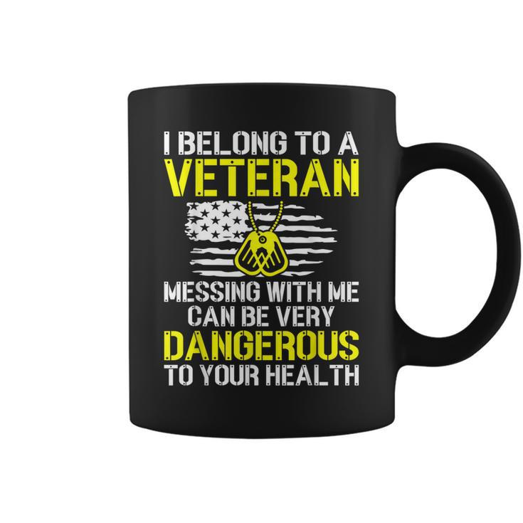 I Belong To A Veteran Funny Veterans Wife Husband Spouse  Coffee Mug