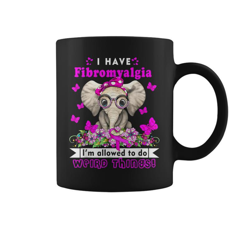 I Have Fibromyalgia Awareness Month Elephant Purple Ribbon  Coffee Mug