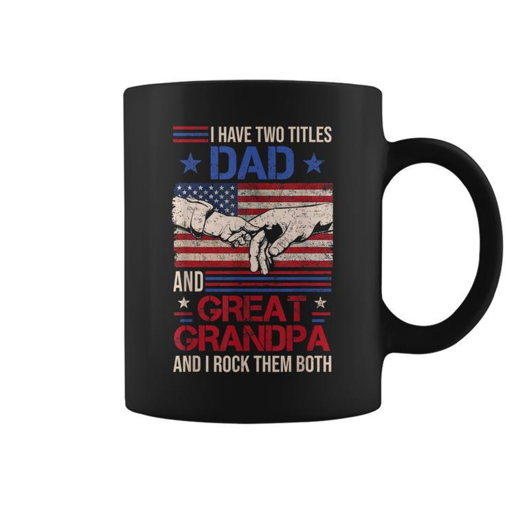 I Have Two Titles Dad And Great Grandpa Men Retro Grandpa  V3 Coffee Mug