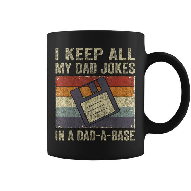I Keep All My Dad Jokes In A Dad-A-Base Vintage Father Dad  Coffee Mug