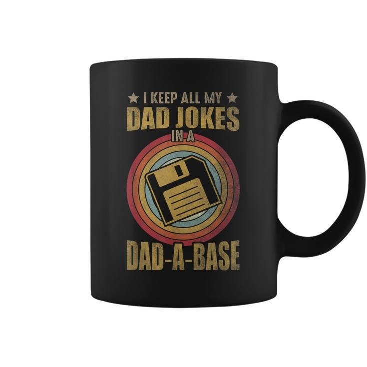 I Keep All My Dad Jokes In A Dad-A-Base Vintage Father Dad  Coffee Mug