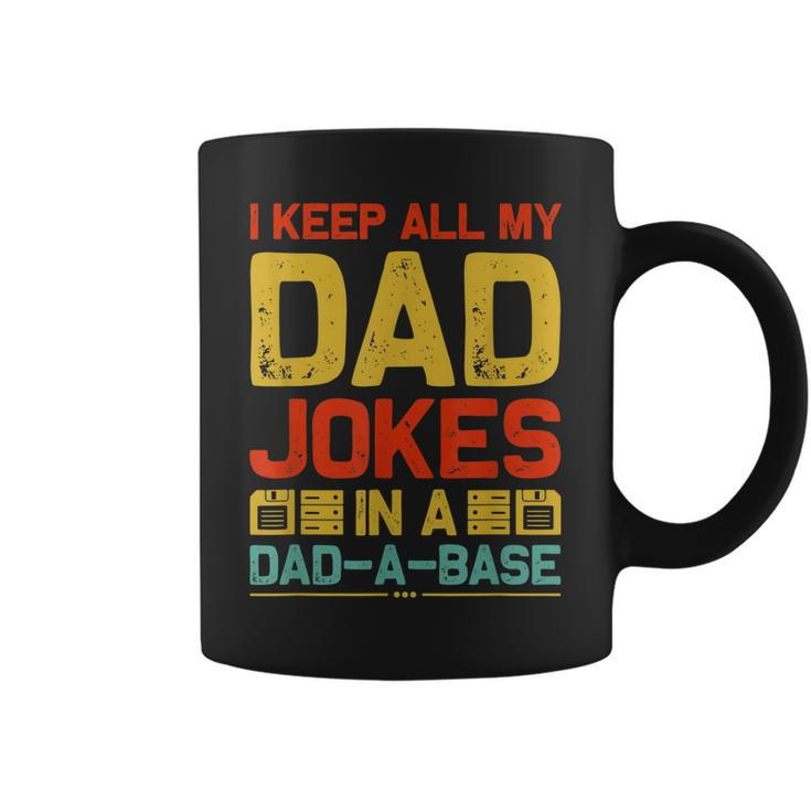 I Keep All My Dad Jokes In A Dad-A-Base Vintage Father Daddy  Coffee Mug
