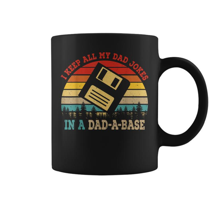 I Keep All My Dad Jokes In A Dad-A-Base Vintage Fathers Day  Coffee Mug