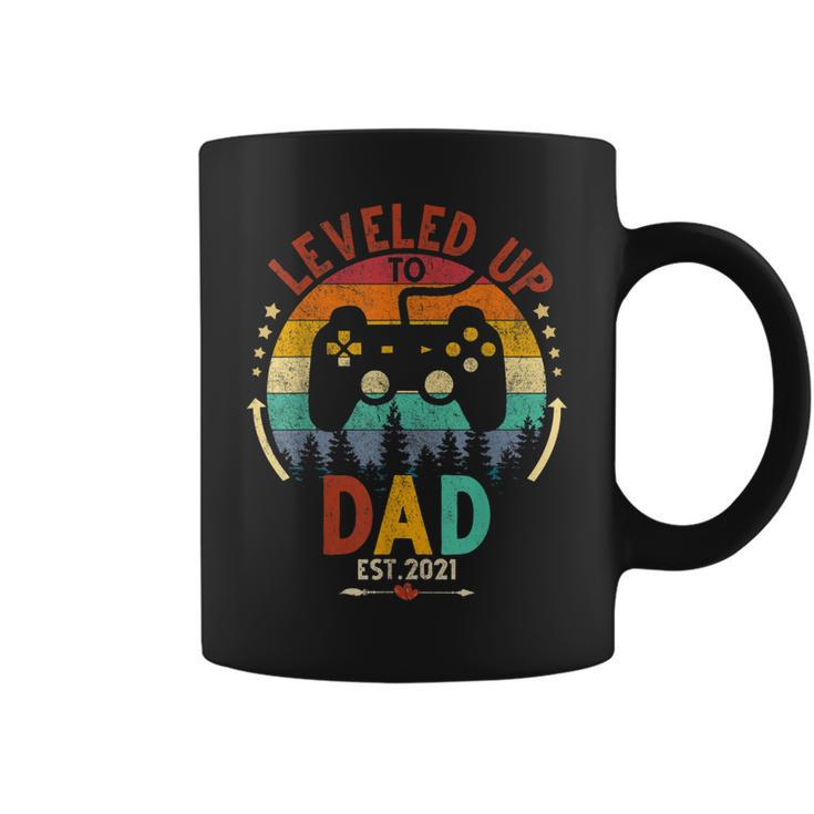 I Leveled Up To Dad Est 2021 Funny Video Gamer Gift  Coffee Mug