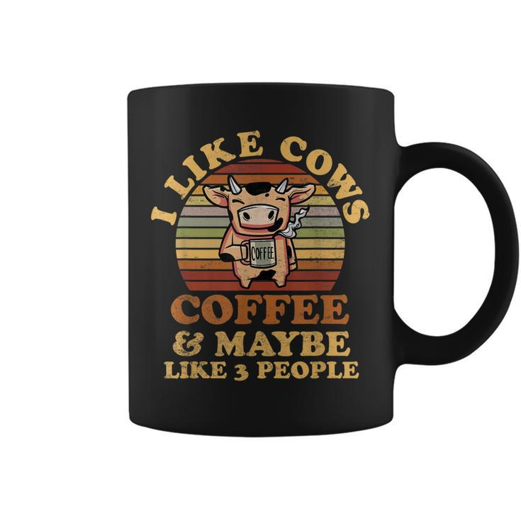 I Like Cows Coffee And Maybe Like 3 People Funny Farmer Gift Coffee Mug