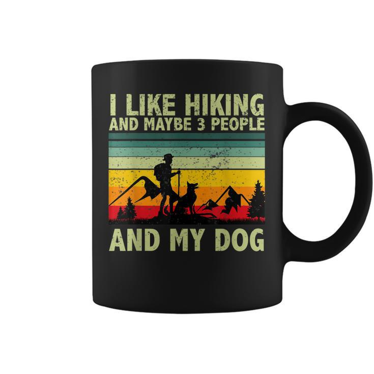 I Like Hiking And Maybe 3 People And My Dog Vintage Dog Love Coffee Mug