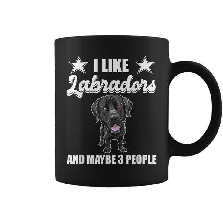 I Like Labradors And Maybe 3 People Black Lab Gift Labrador Coffee Mug
