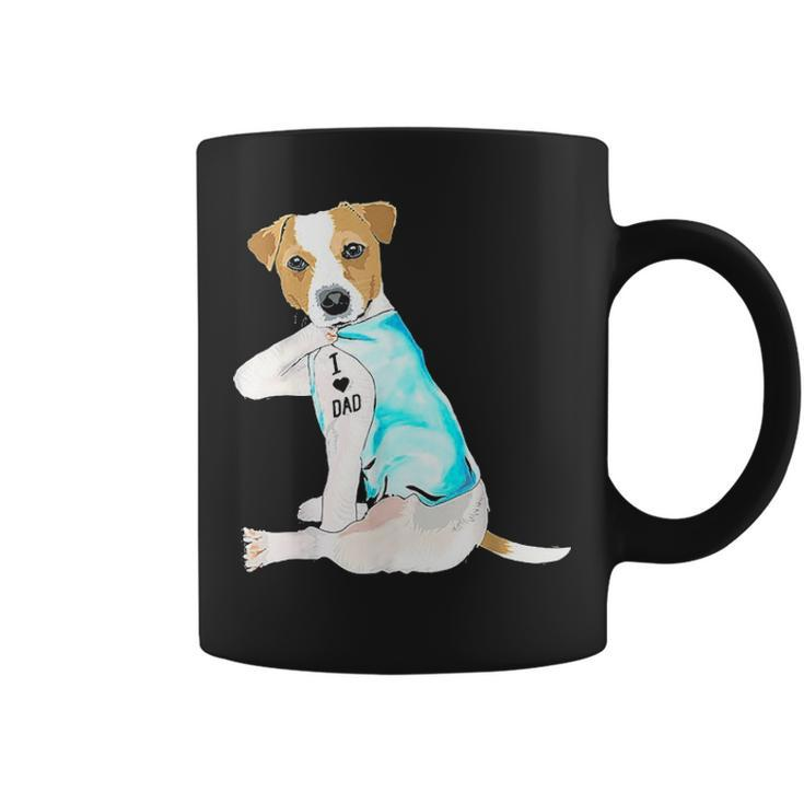 I Love Dad Tattoo Jack Russell Terrier Dad Tattooed Gift Coffee Mug