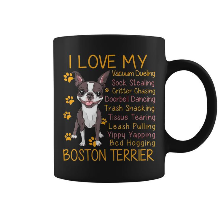 I Love My Brown Bostie Boston Terrier Mom Dad Kid Lover Gift Coffee Mug