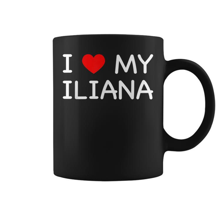 I Love My Iliana First Name Red Heart  Coffee Mug