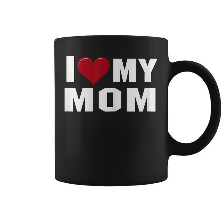 I Love My Mom Motherday Shirt With Heart Coffee Mug