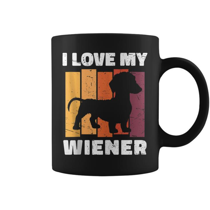 I Love My Wiener Dog Funny Dachshund Dad Dog Lover Pun  Coffee Mug