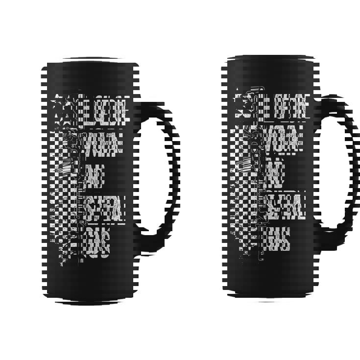 I Love One Woman And Several Guns Husband Dad Gun Back Coffee Mug