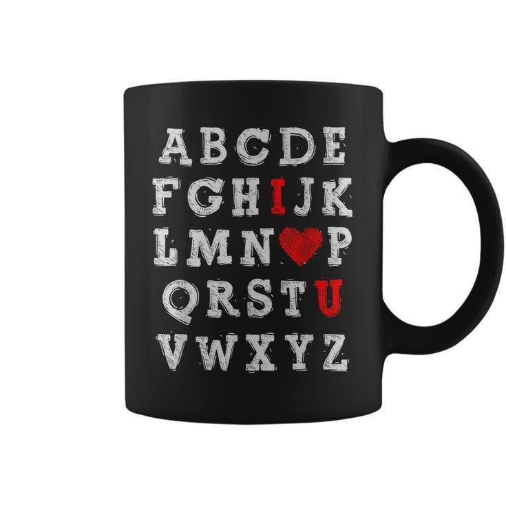 I Love You Abc Alphabet English Teacher Valentines Day Lover  Coffee Mug