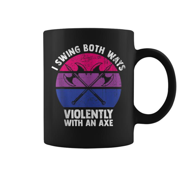I Swing Both Ways Violently With An Axe Bisexual Lgbt Pride  Coffee Mug