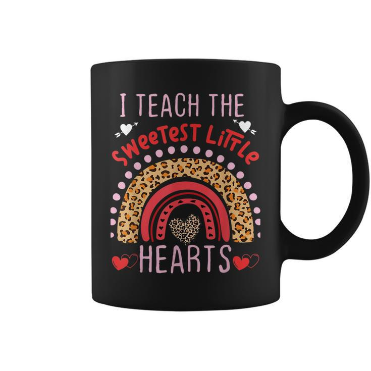 I Teach The Sweetest Little Hearts Rainbow Valentines Day V2 Coffee Mug