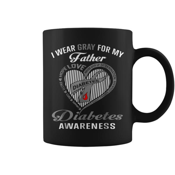 I Wear Gray For My Father Diabetes Awareness T  Coffee Mug