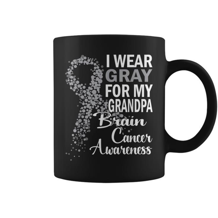 I Wear Gray For My Grandpa Brain Cancer Awareness Family Coffee Mug