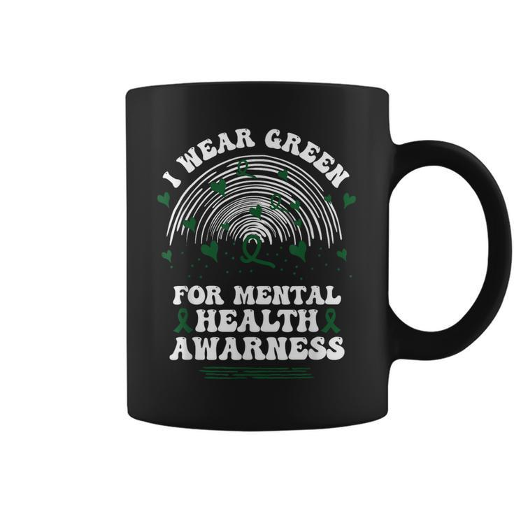 I Wear Green For Mental Health Awareness Green Ribbon  Coffee Mug