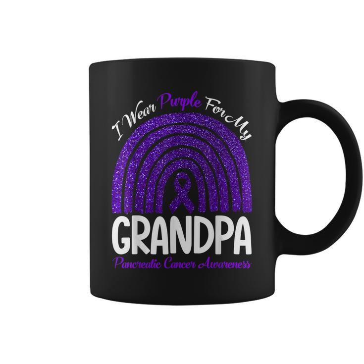 I Wear Purple For My Grandpa Pancreatic Cancer Rainbow Coffee Mug