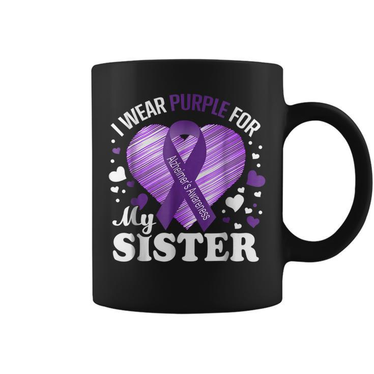 I Wear Purple For My Sister Alzheimers Awareness T Coffee Mug