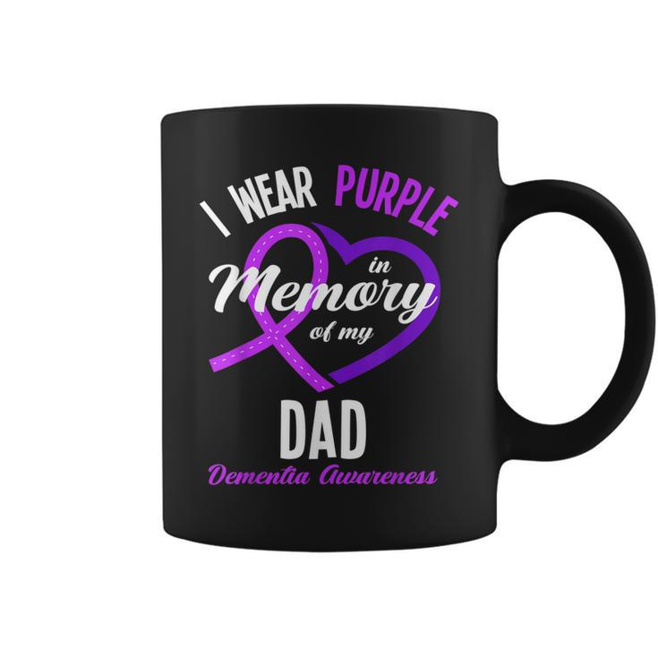 I Wear Purple In Memory For My Dad Dementia Awareness Coffee Mug
