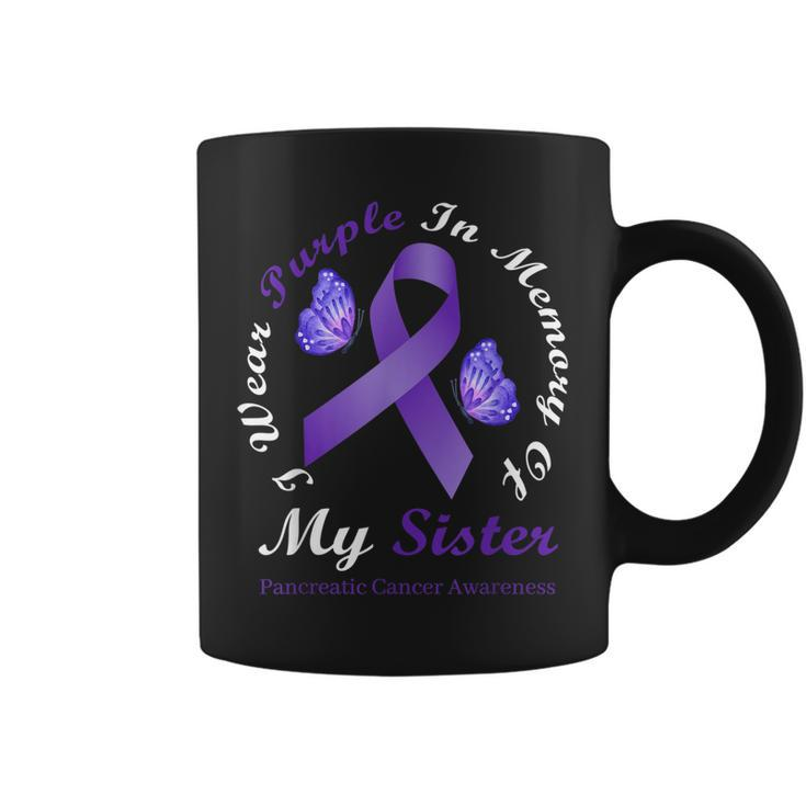 I Wear Purple In Memory Of My Sister Pancreatic Cancer Coffee Mug