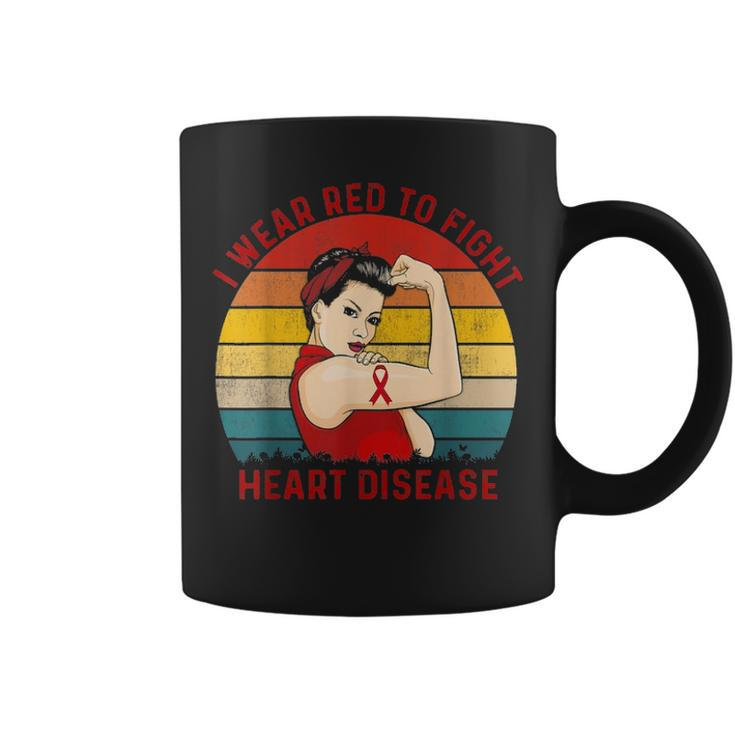 I Wear Red To Fight Heart Disease Awareness Chd Mom Day Gift Coffee Mug
