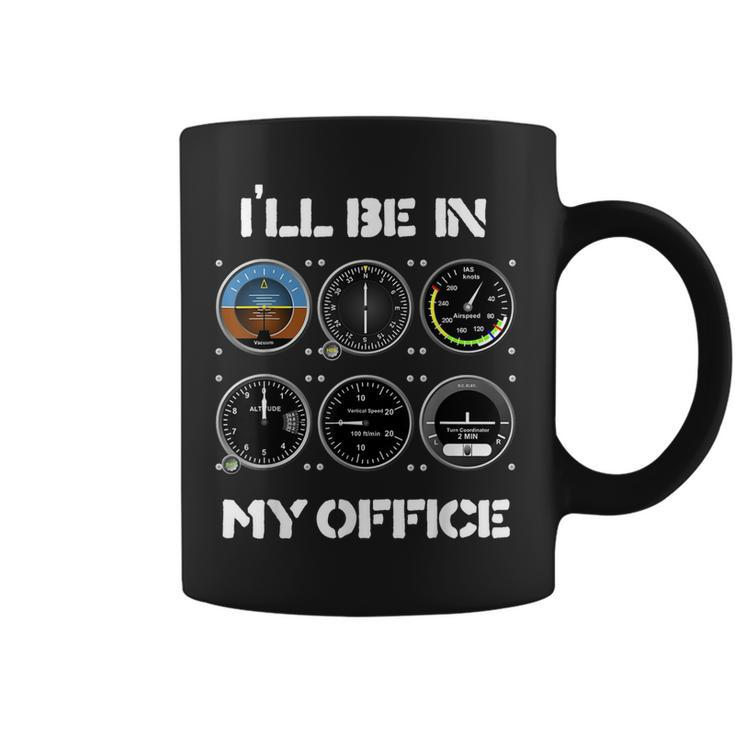 Ill Be In My Office Airplane Pilot Funny Pilots Christmas Coffee Mug