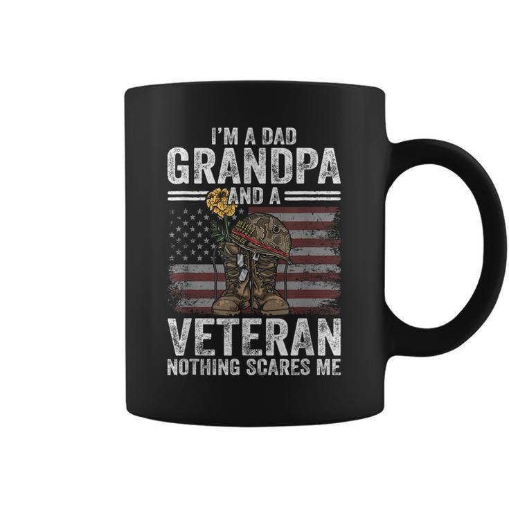 Im A Dad Grandpa And A Veteran Nothing Scares Me Funny  Coffee Mug