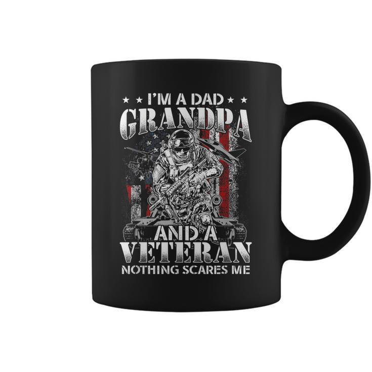Im A Dad Grandpa And A Veteran Patriot Usa Flag Army Old Man  Coffee Mug